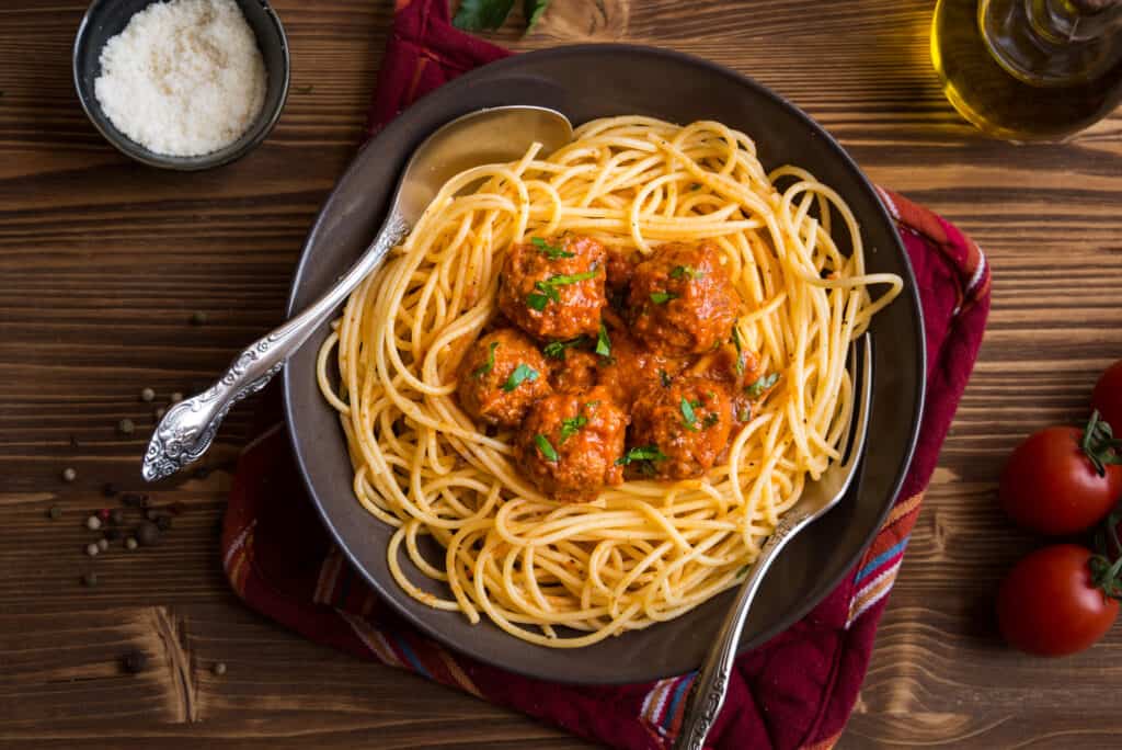 Spaghetti einfrieren mit Fleischbällchen